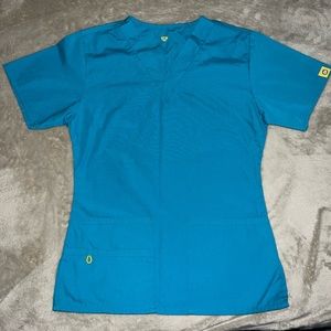 Teal Wink Scrub Top